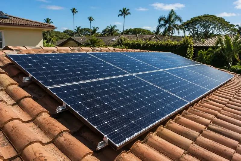 Installation de panneaux solaires à la Clotte